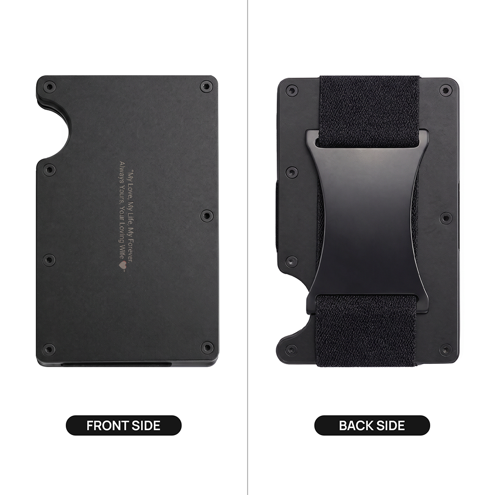 Personalised Engraved Credit Card Wallet for Husband – Special Message Gift
