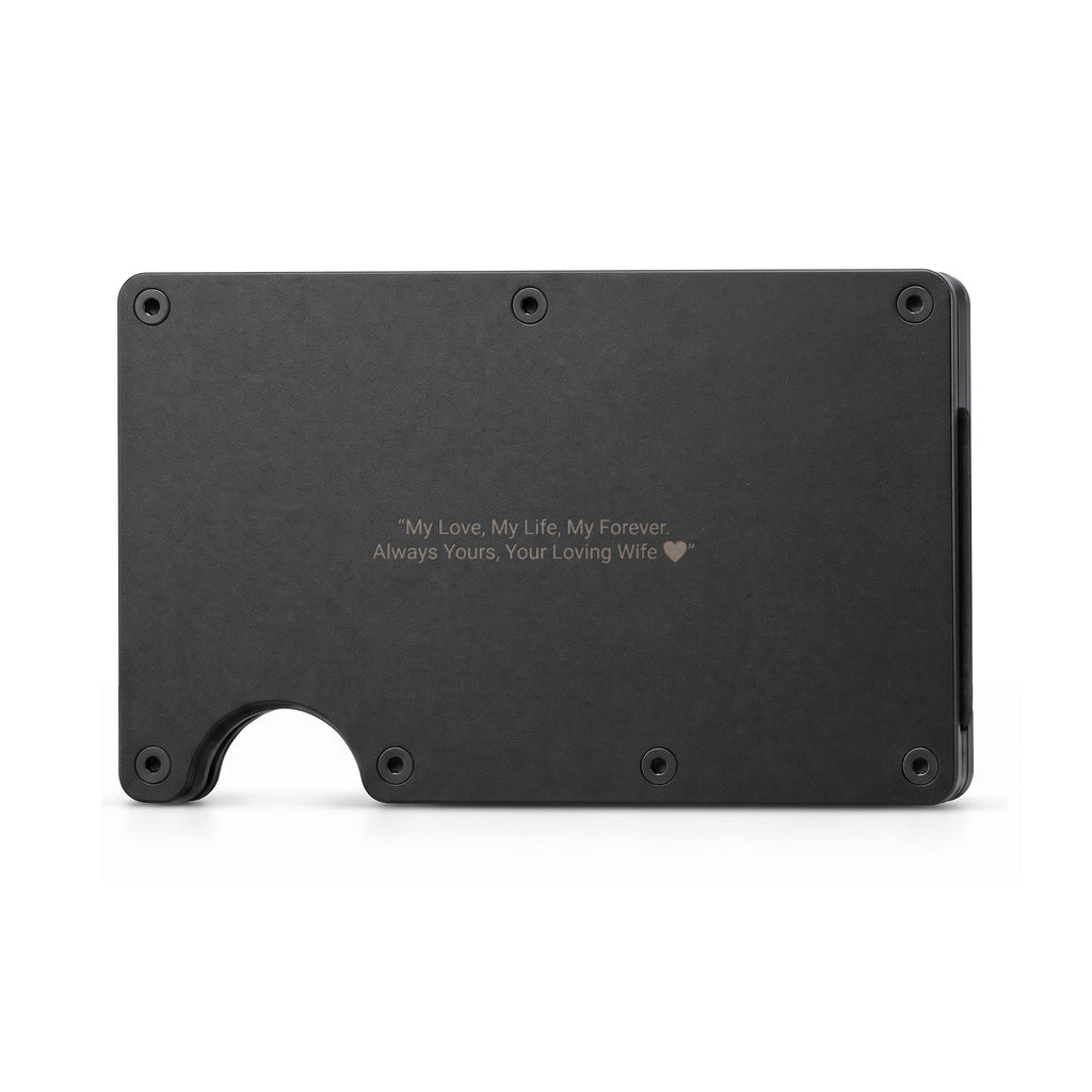 Personalised Engraved Credit Card Wallet for Husband – Special Message Gift