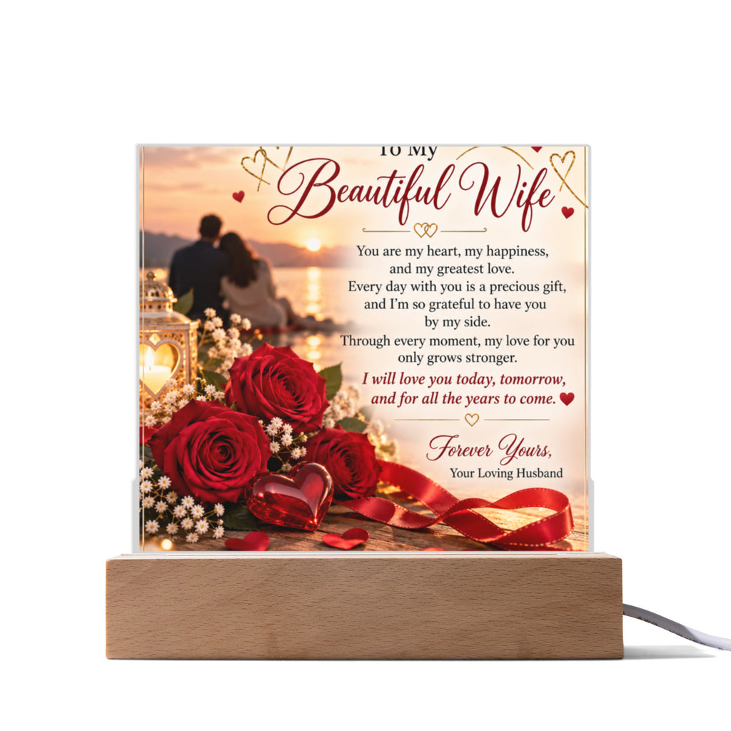 SEO Heading Wife Gift Custom Cut Printed Acrylic Plaque – Personalised Photo Keepsake