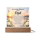 In Loving Memory of Dad Acrylic Memorial Plaque with Wooden Base