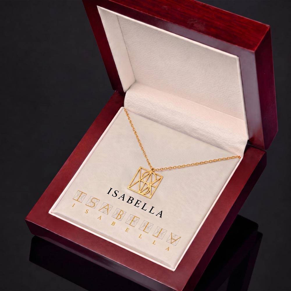 Custom Monogram Name Necklace for Wife – Personalised Romantic Gift