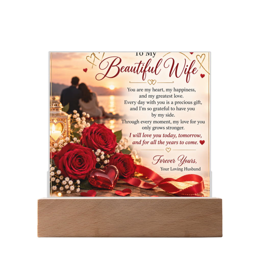 SEO Heading Wife Gift Custom Cut Printed Acrylic Plaque – Personalised Photo Keepsake