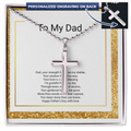 Personalised Engraved Cross Necklace with Ball Chain for Dad or Son