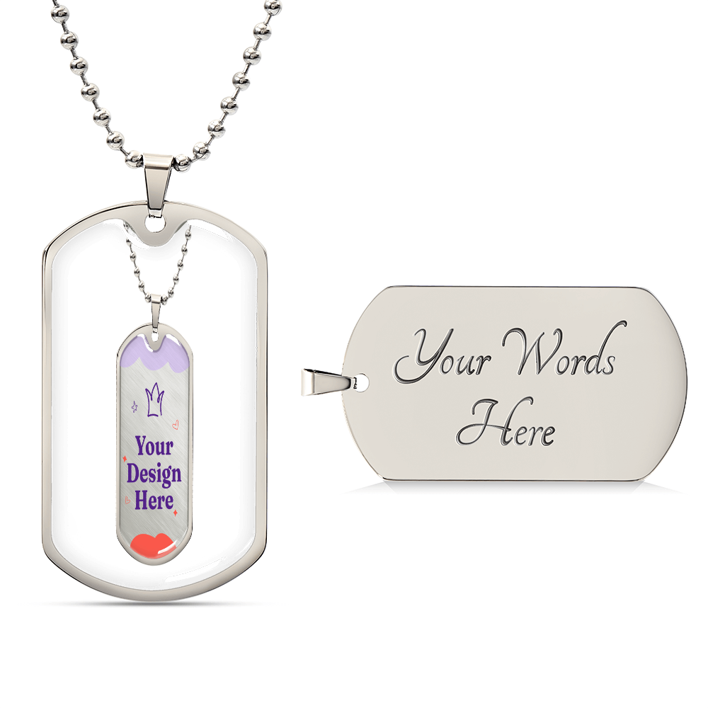 Premium Dog Tag Necklace – Elegant Graphic Pendant for Men & Women|