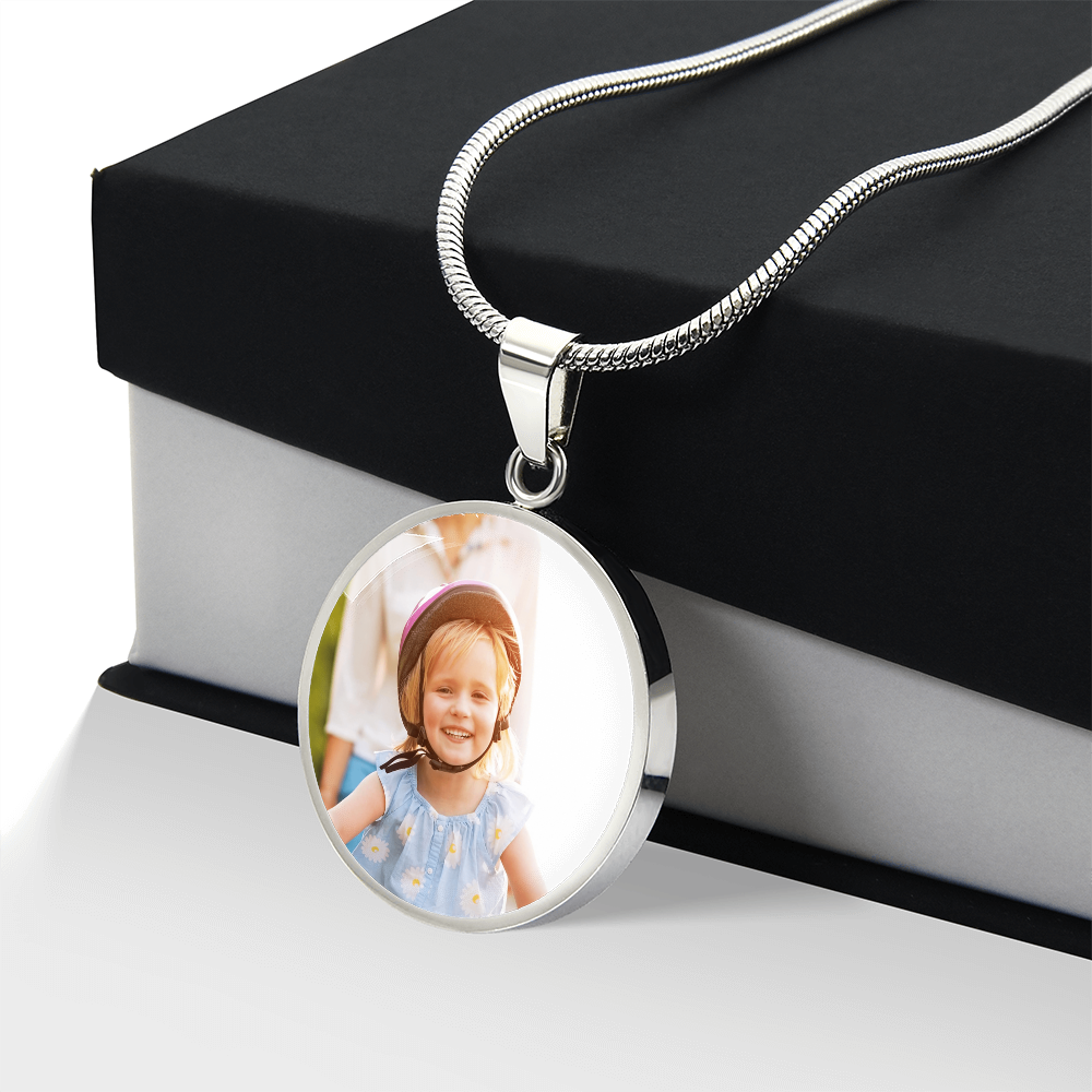 Personalised Daughter's Birthday Circle Necklace with Photo & Engraving | Heartfelt Keepsake Gift
