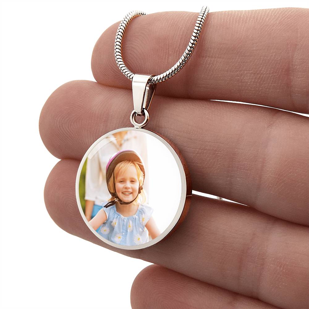 Personalised Daughter's Birthday Circle Necklace with Photo & Engraving | Heartfelt Keepsake Gift