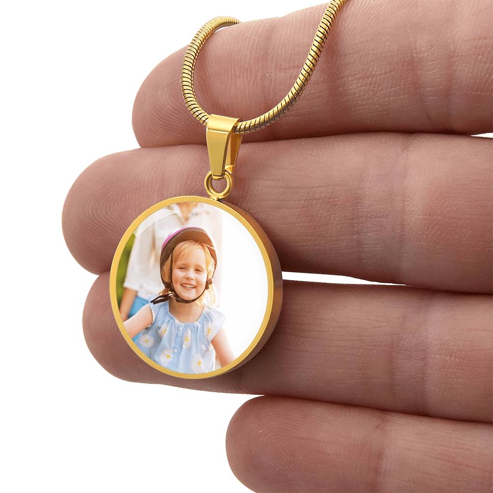 Personalised Daughter's Birthday Circle Necklace with Photo & Engraving | Heartfelt Keepsake Gift