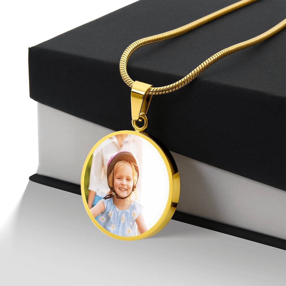 Personalised Daughter's Birthday Circle Necklace with Photo & Engraving | Heartfelt Keepsake Gift
