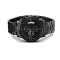 Personalised Black Chronograph Watch for Dad – Custom Engraved with Photo Upload