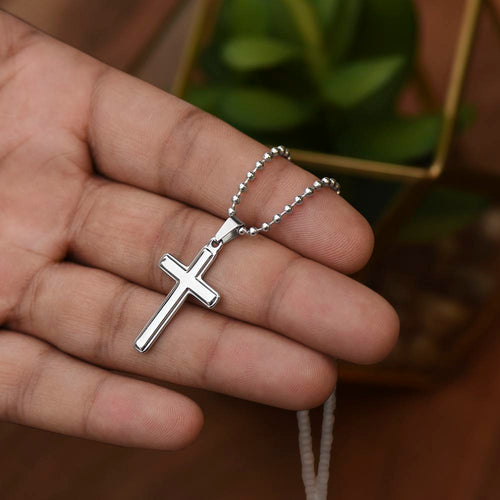 Artisan Cross Necklace with Ball Chain for Son – Meaningful Gift