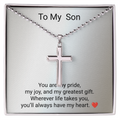Son Gift Artisan Cross Necklace with Ball Chain – Meaningful Christian Gift for Son