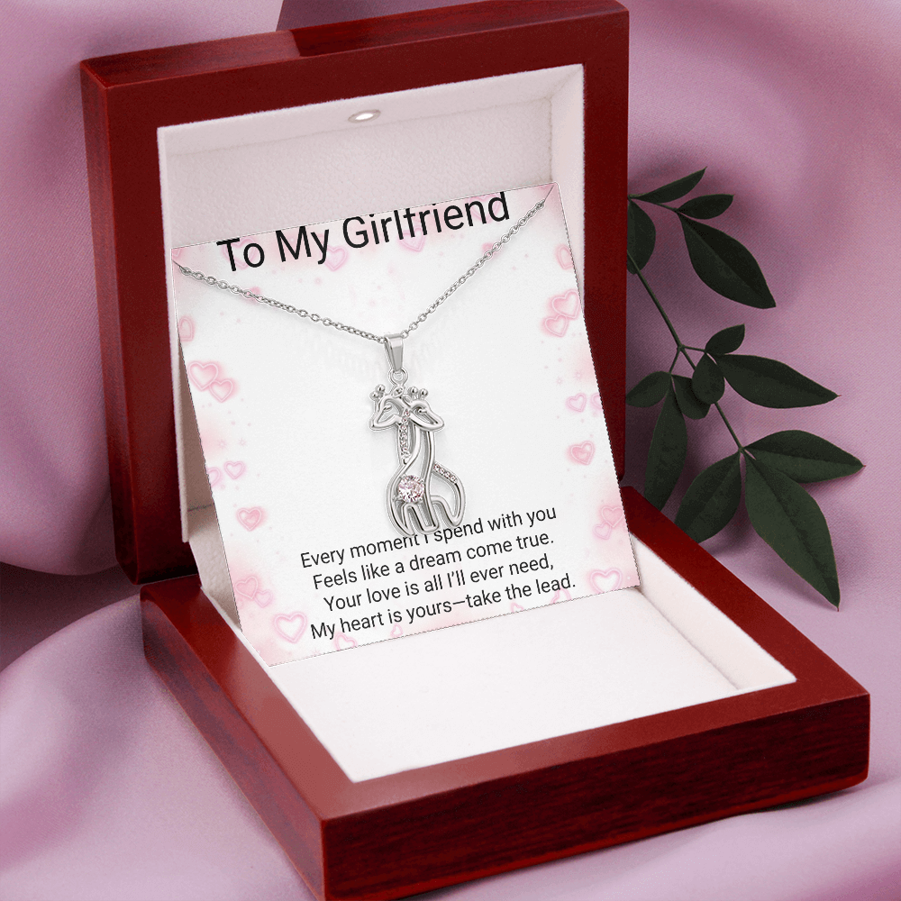 Girlfriend Gift Giraffe Sparkling Cubic Zirconia Necklace | Romantic Jewellery Gift for Her