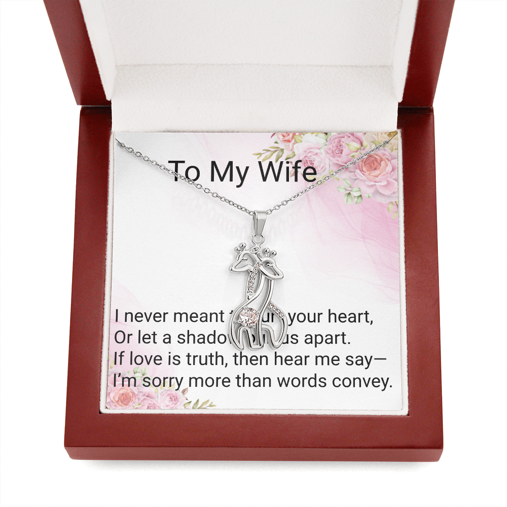 Giraffe Sparkling Cubic Zirconia Necklace | Romantic Jewellery Gift for Wife