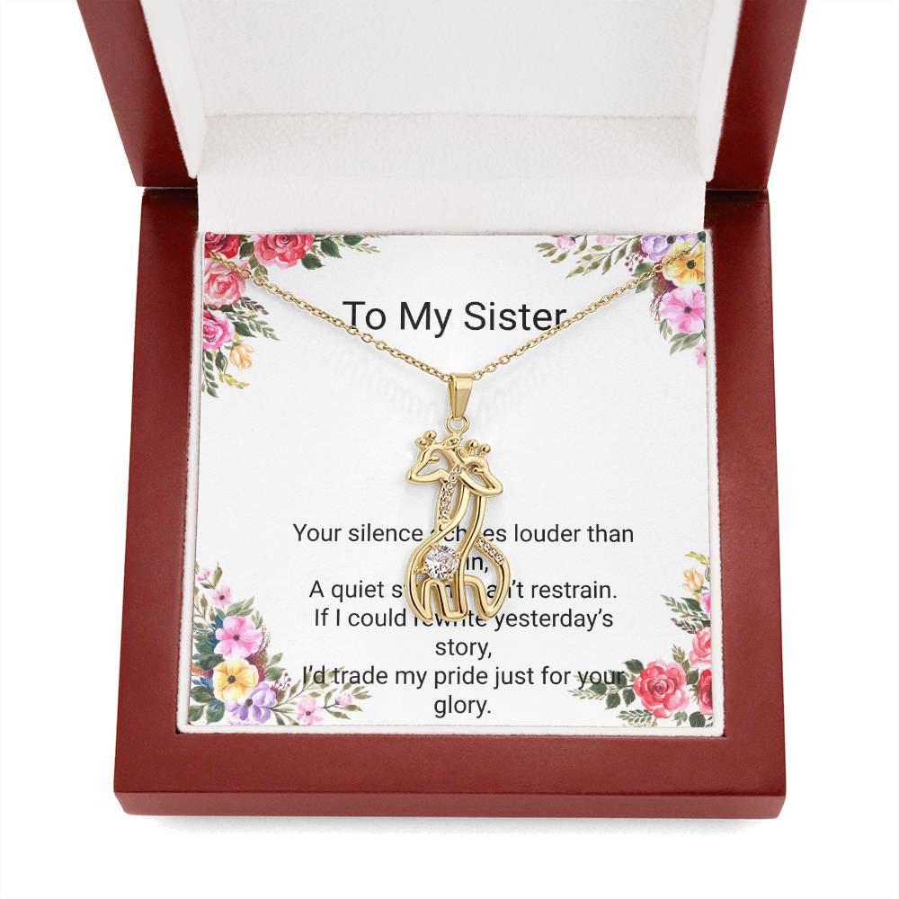Giraffe Sparkling Cubic Zirconia Necklace | Beautiful Jewellery Gift for Sister