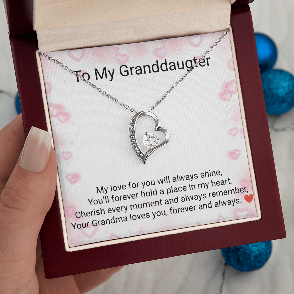 Granddaughter Forever Love Necklace – Heartfelt Gift from Grandma
