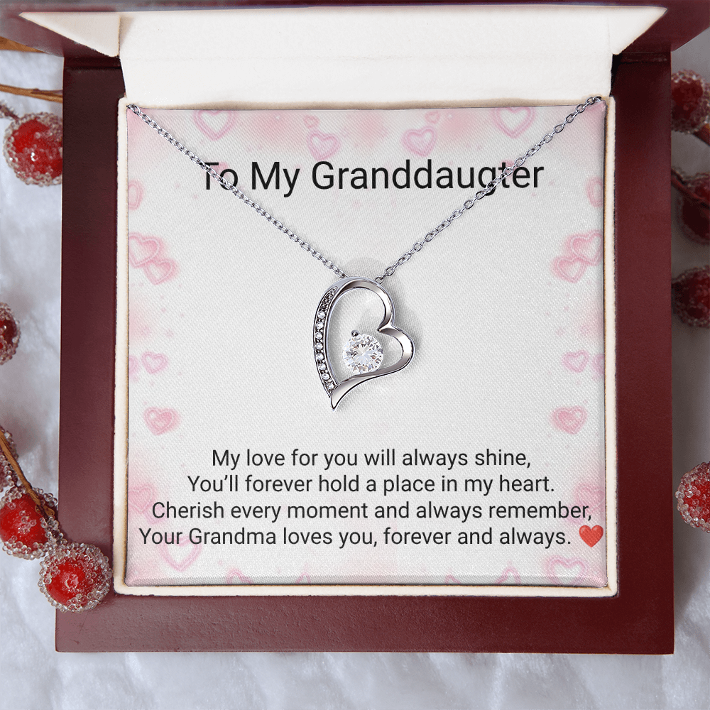 Granddaughter Forever Love Necklace – Heartfelt Gift from Grandma