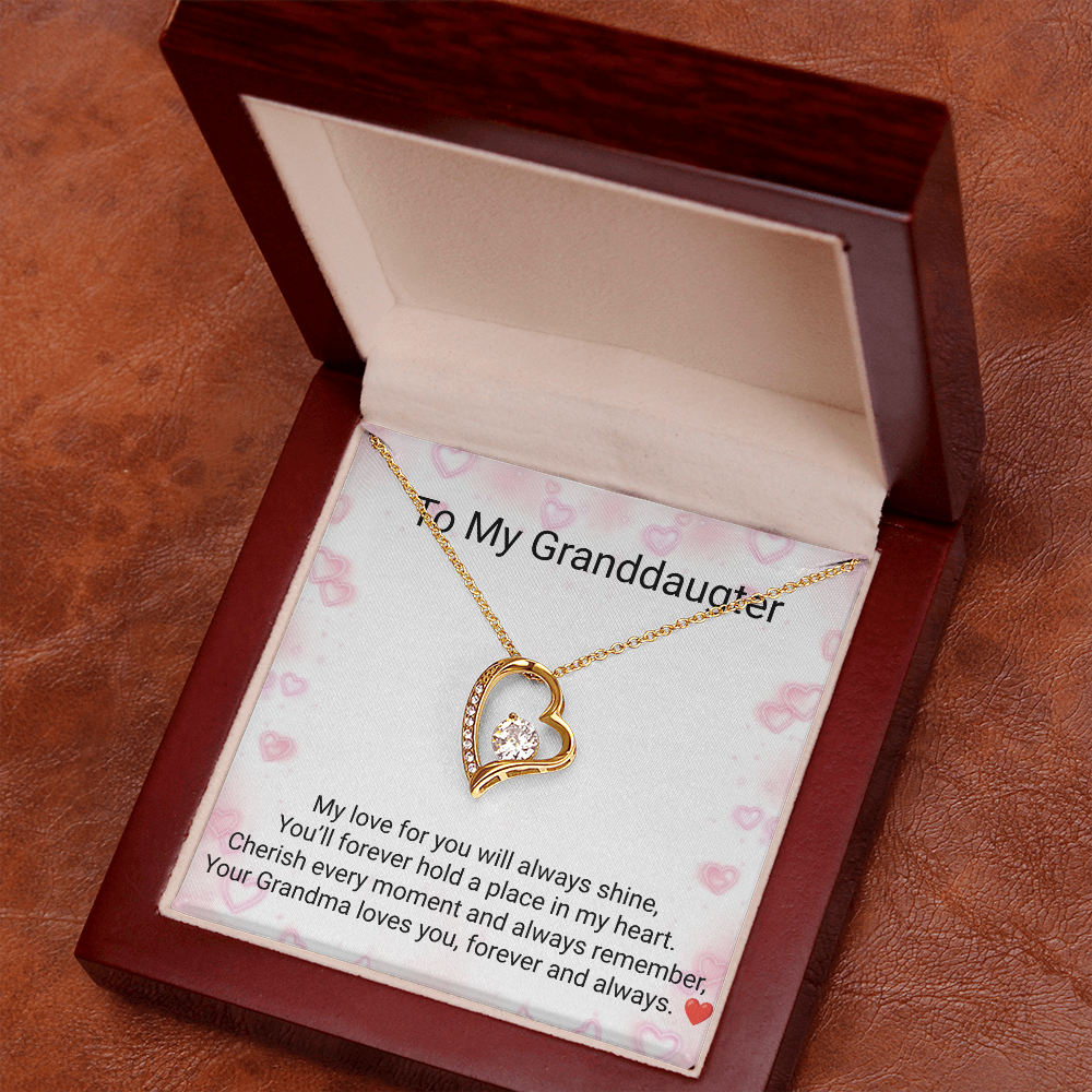 Granddaughter Forever Love Necklace – Heartfelt Gift from Grandma