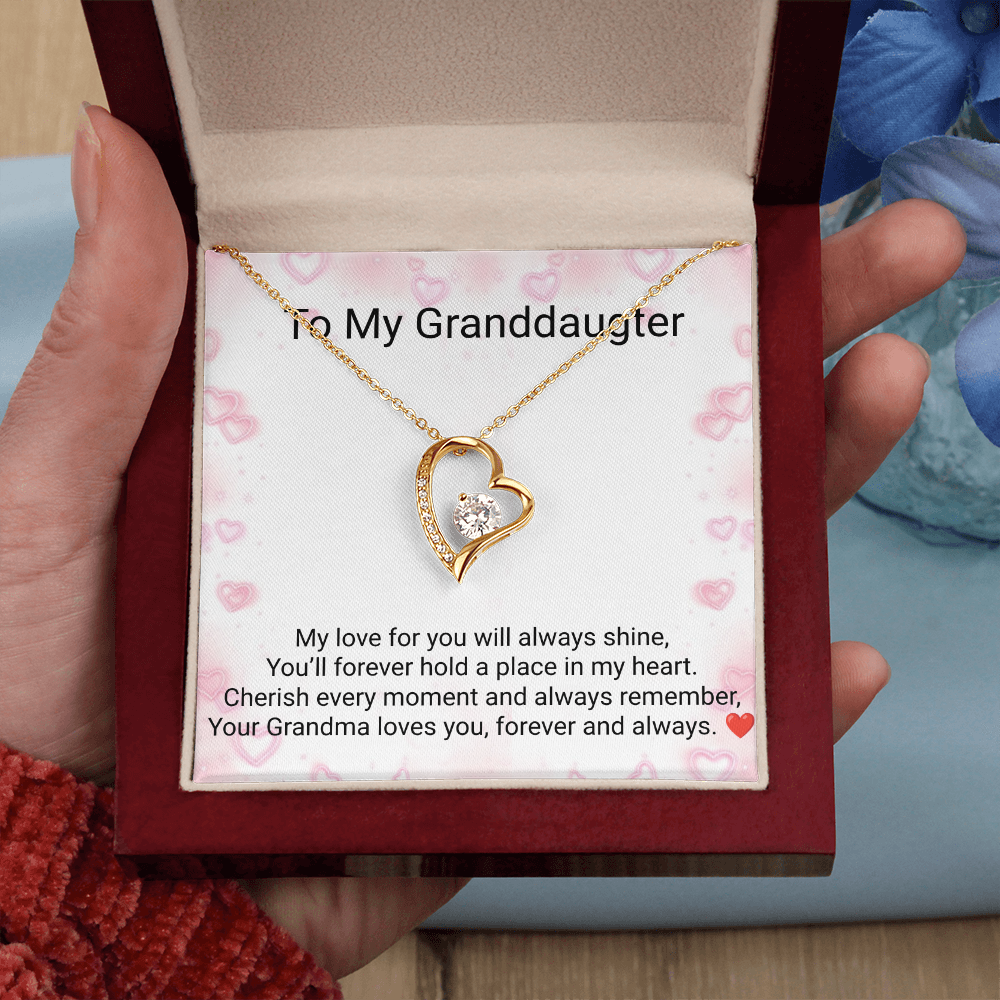 Granddaughter Forever Love Necklace – Heartfelt Gift from Grandma