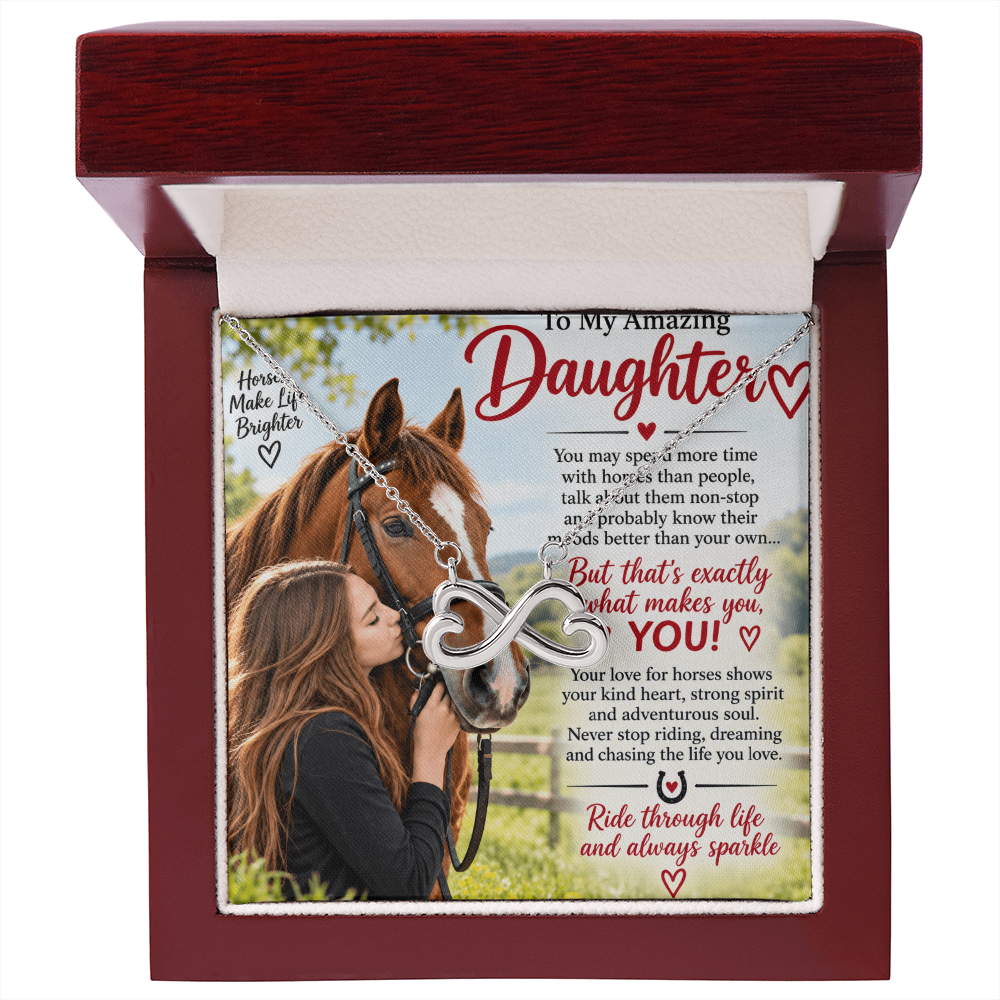 Horse Riding Daughter Gift Endless Love Necklace – Equestrian Gift for Her