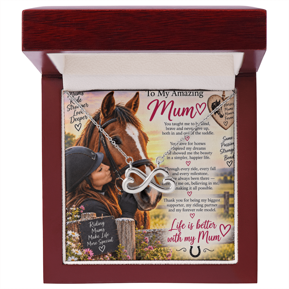 Horse Riding Mom Gift Endless Love Necklace – Equestrian Gift for Mum