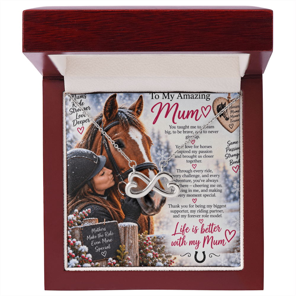Horse Riding Mom Gift Endless Love Necklace – Equestrian Gift for Mum
