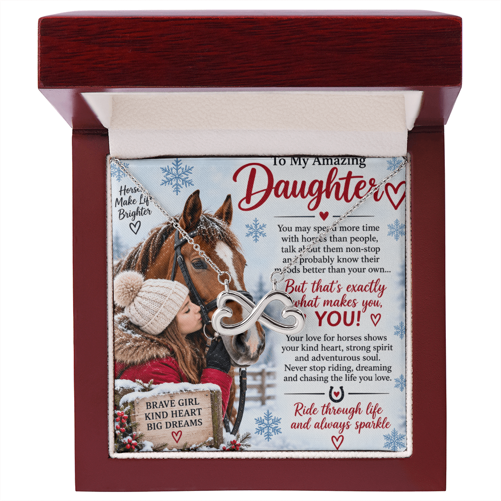 Horse Riding Daughter Gift Endless Love Necklace – Equestrian Gift for Her