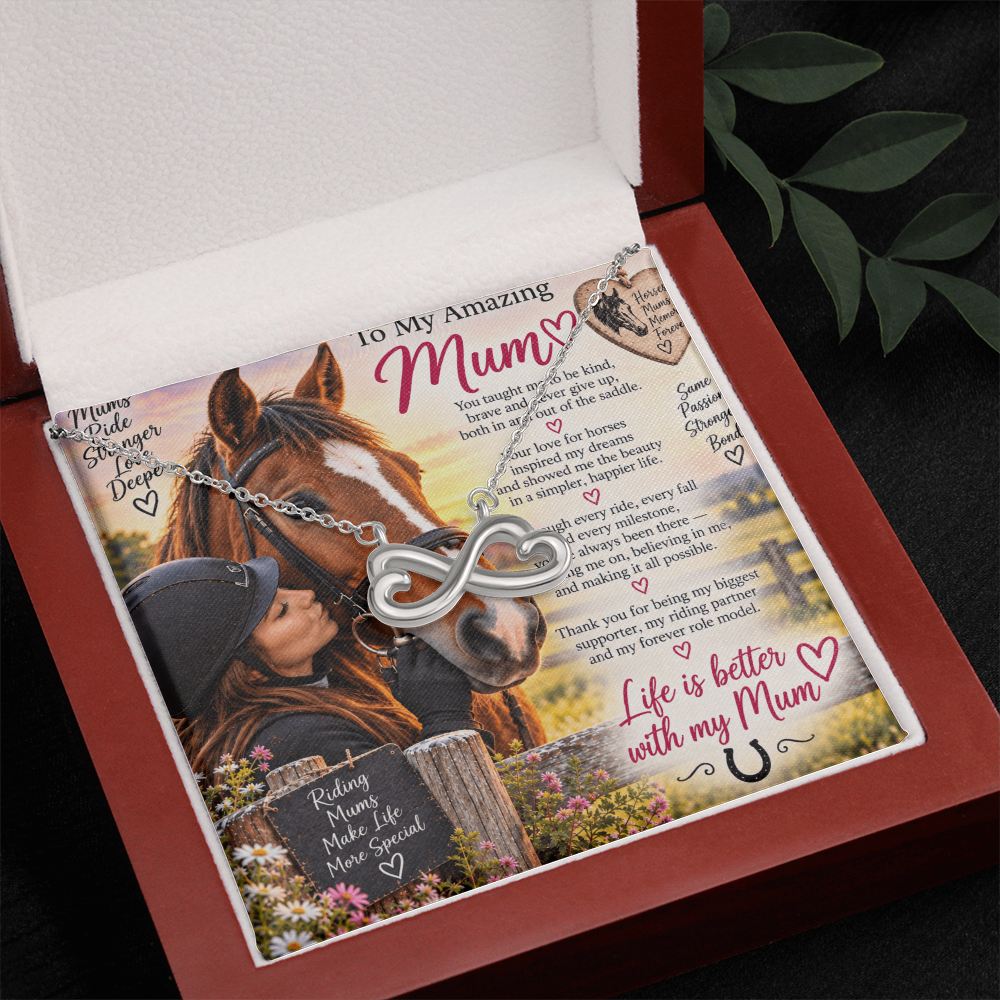 Horse Riding Mom Gift Endless Love Necklace – Equestrian Gift for Mum