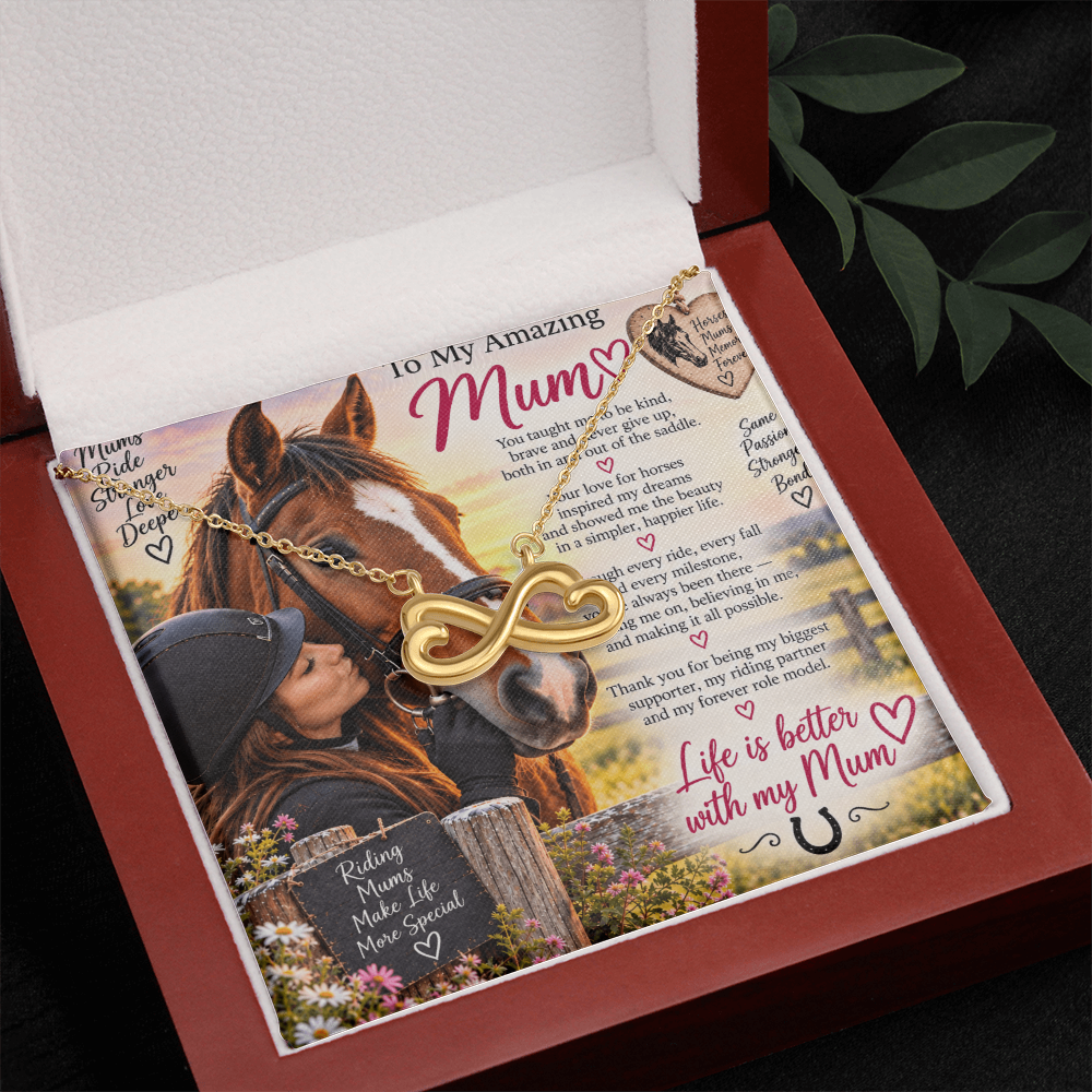 Horse Riding Mom Gift Endless Love Necklace – Equestrian Gift for Mum