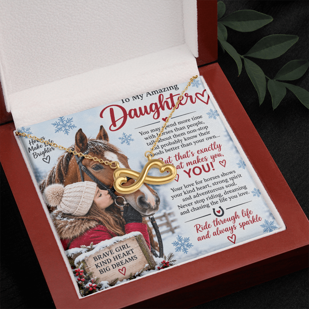 Horse Riding Daughter Gift Endless Love Necklace – Equestrian Gift for Her