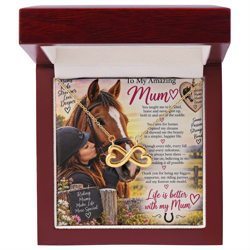 Horse Riding Mom Gift Endless Love Necklace – Equestrian Gift for Mum
