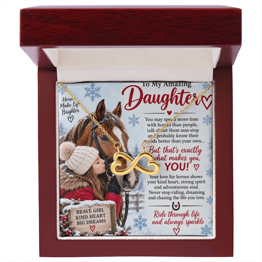 Horse Riding Daughter Gift Endless Love Necklace – Equestrian Gift for Her