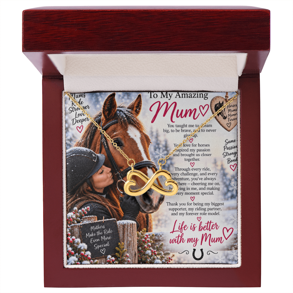 Horse Riding Mom Gift Endless Love Necklace – Equestrian Gift for Mum
