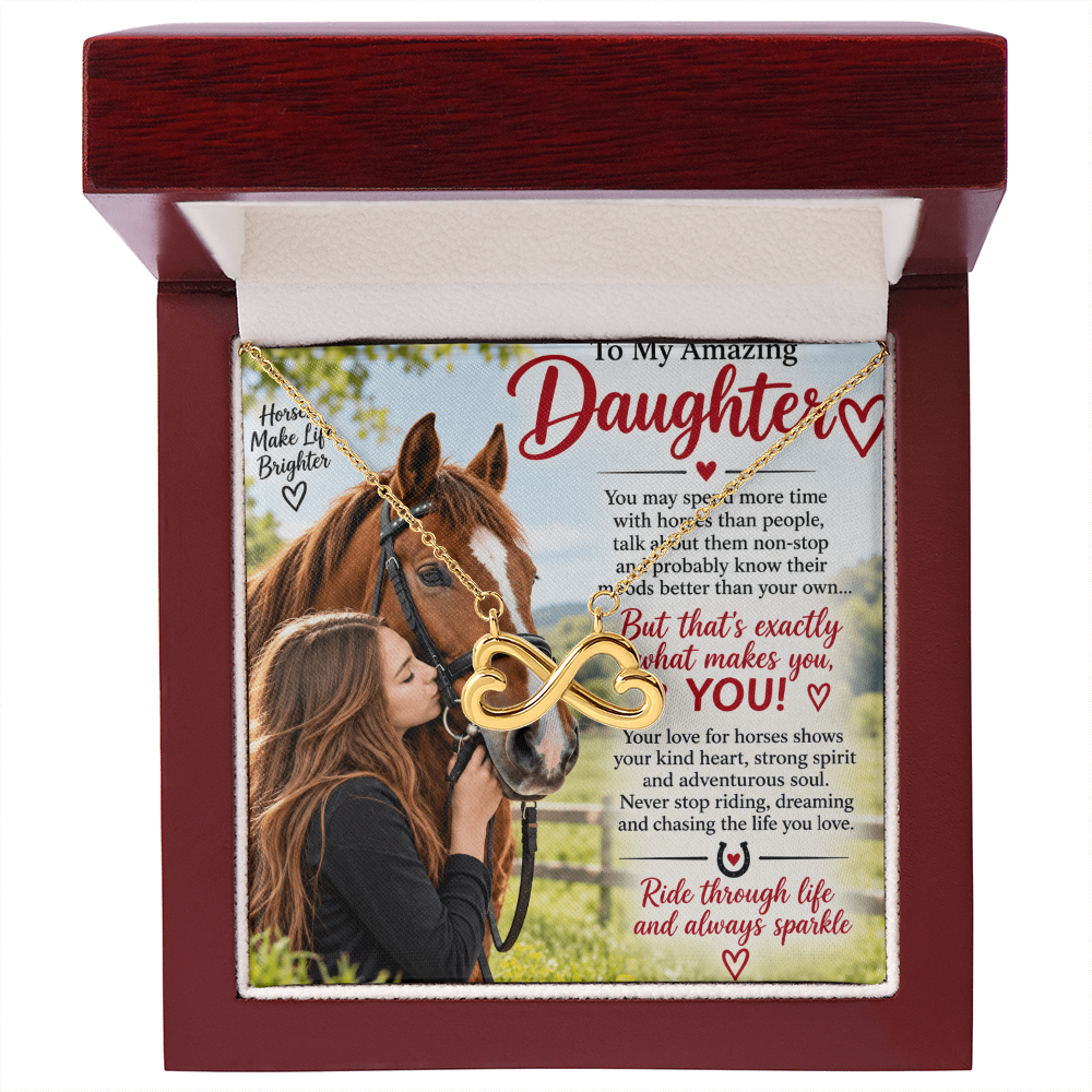 Horse Riding Daughter Gift Endless Love Necklace – Equestrian Gift for Her