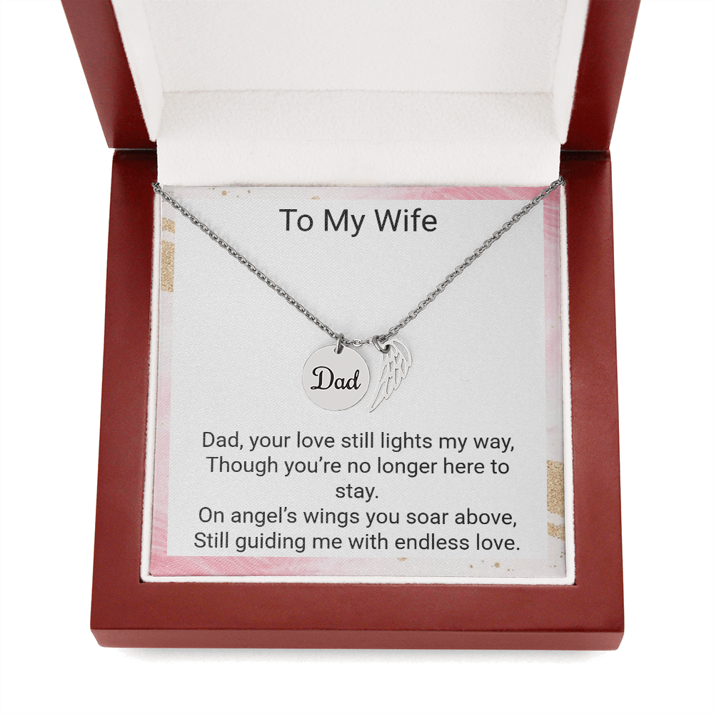 In Loving Memory of Dad – Angel Wing Memorial Necklace