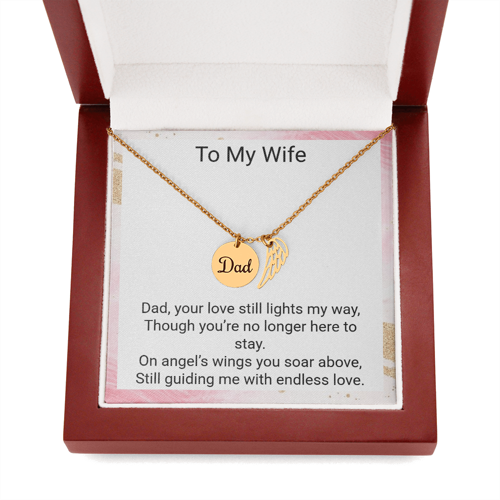 In Loving Memory of Dad – Angel Wing Memorial Necklace