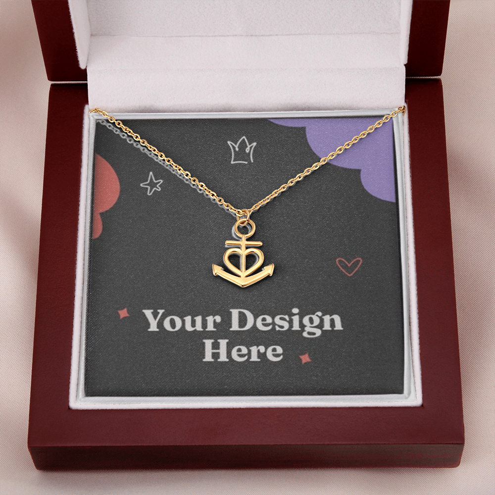 Elegant Anchor Pendant Necklace – Symbol of Strength & Stability