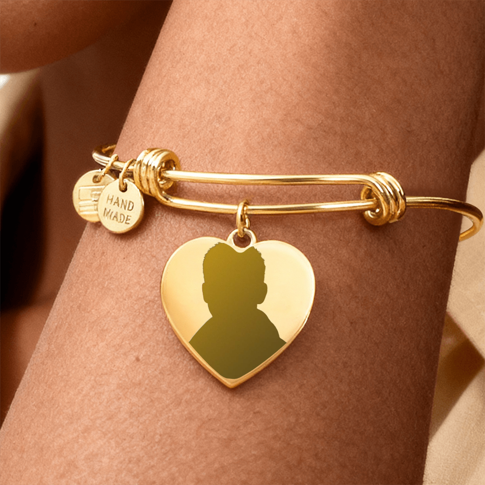 Luxury Heart Bangle for Mum with Engraving – Personalised Gift (No Message Card)