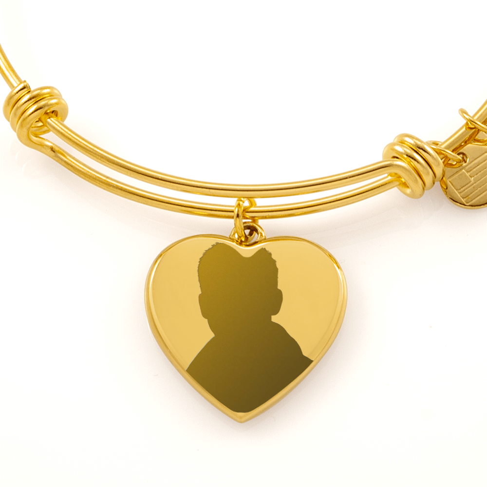 Luxury Heart Bangle for Mum with Engraving – Personalised Gift (No Message Card)
