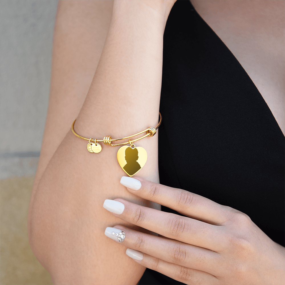 Luxury Heart Bangle for Mum with Engraving – Personalised Gift (No Message Card)