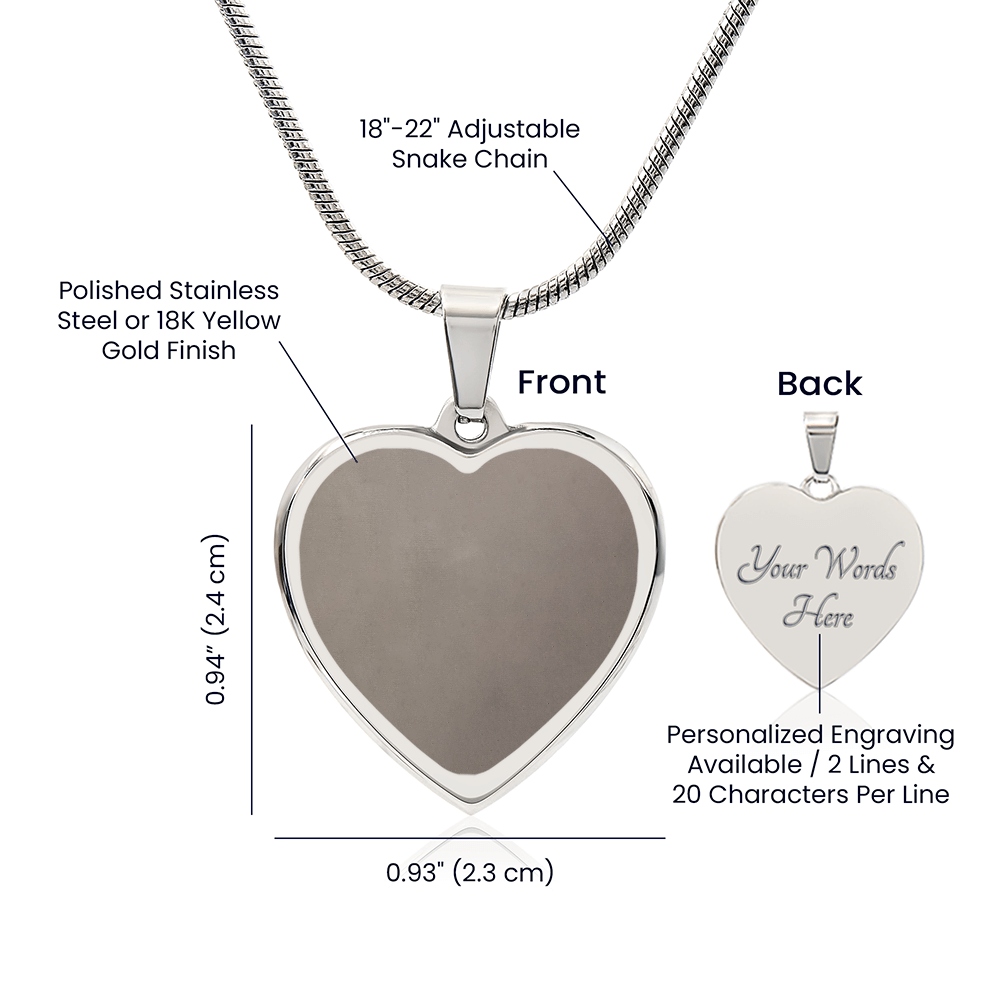 Wife Gift Engraved Heart Necklace – Personalised Jewellery