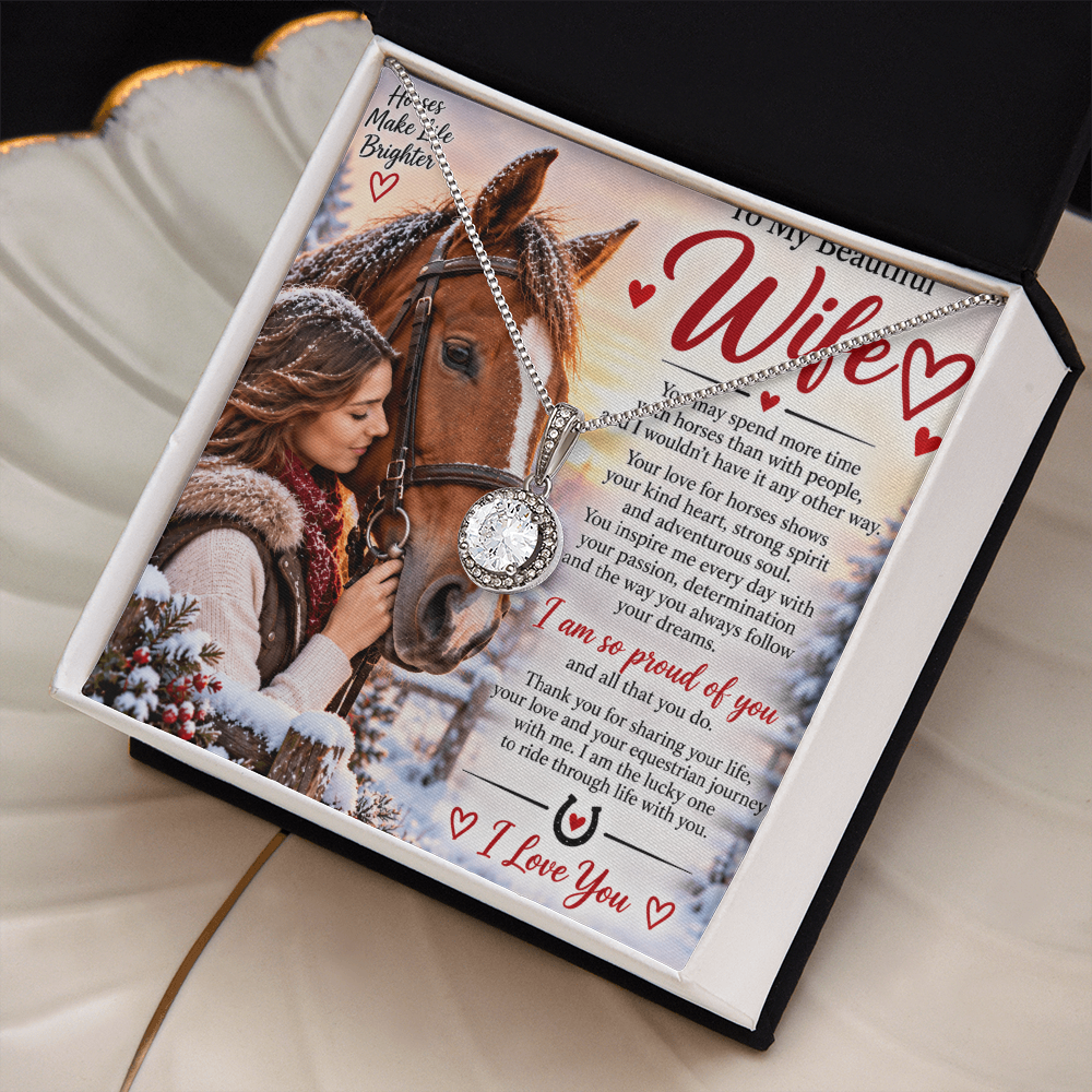 Horse Riding Wife Gift Eternal Hope Necklace – Romantic Equestrian Gift for Her