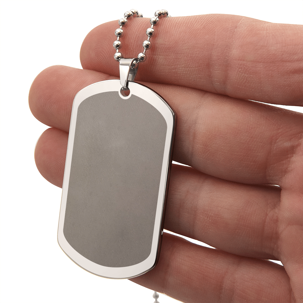 Engraved Dog Tag Necklace for Son – Personalised Gift from Mum and Dad