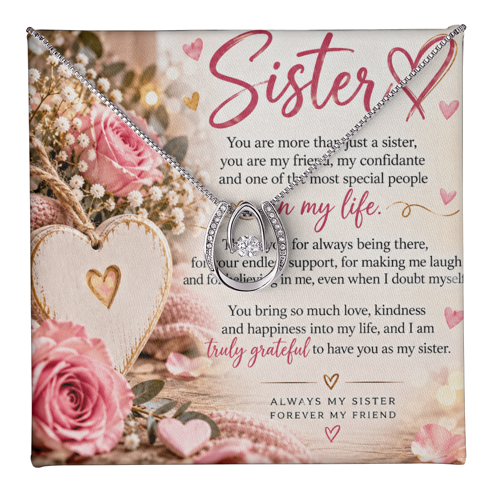 Lucky in Love Necklace for Sister – Beautiful Sister Gift
