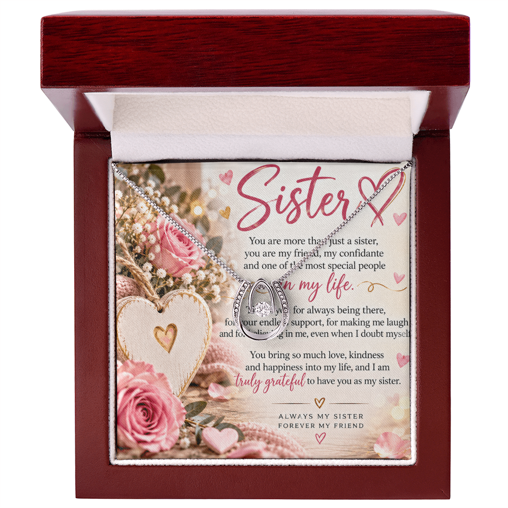 Lucky in Love Necklace for Sister – Beautiful Sister Gift