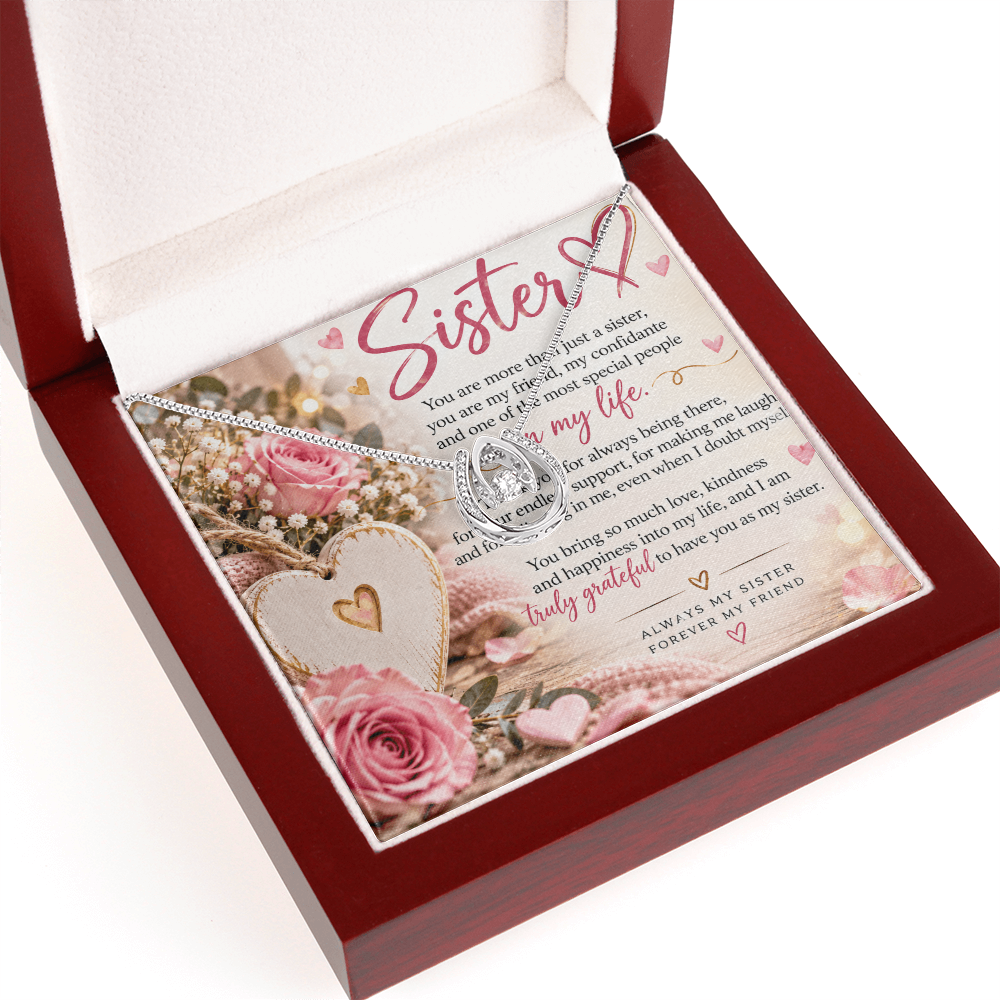 Lucky in Love Necklace for Sister – Beautiful Sister Gift