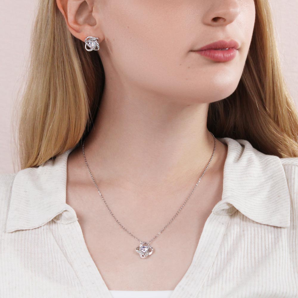 SEO Heading Wife Gift Love Knot Necklace & Earring Set – Romantic Jewellery Gift for Her
