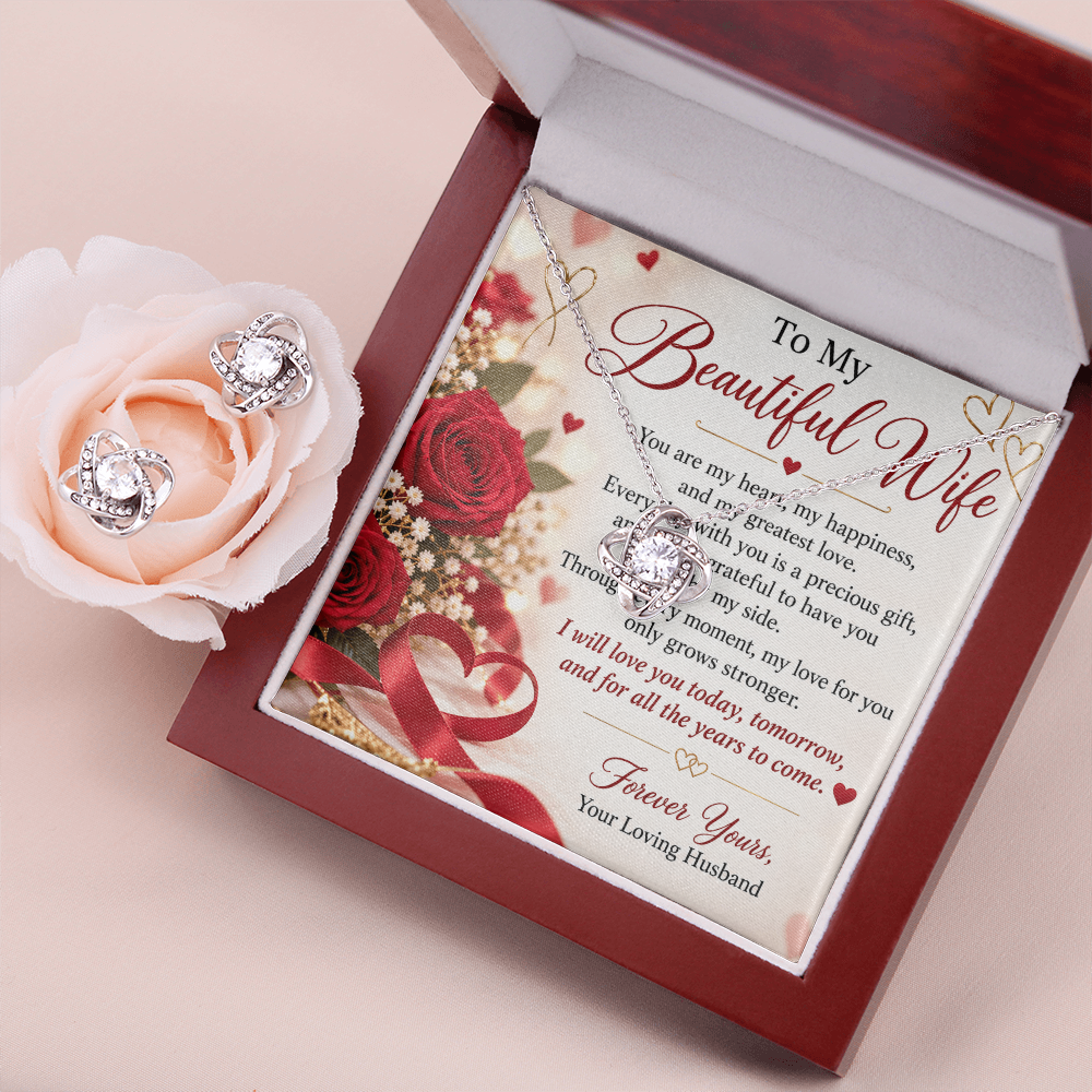 SEO Heading Wife Gift Love Knot Necklace & Earring Set – Romantic Jewellery Gift for Her