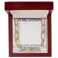 Girlfriend Gift CZ Paperclip Forever Linked Necklace –Romantic Jewellery