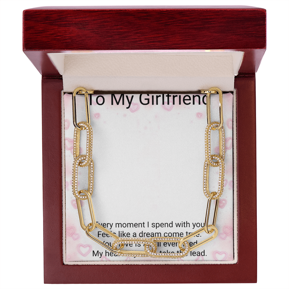 Girlfriend Gift CZ Paperclip Forever Linked Necklace –Romantic Jewellery