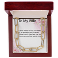 I'm Sorry Gift for Wife – CZ Paperclip Forever Linked Necklace with Embellished Chain